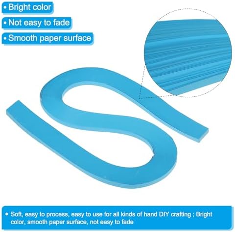 PATIKIL 240pcs Quilling Strips Paper 3/16"(5mm) 21"(54cm) Origami Paper Quilling Strip for Art DIY Hand Craft Christmas, Aquamarine Blue