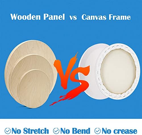 Falling in Art 3 Pack 6, 8, and 12" Unfinished Round Birch Wood Panels