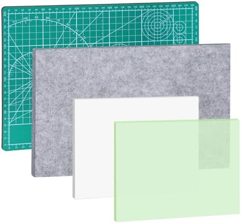 4 Pcs Leather Punch Pads, A4 Self Healing Cutting Mat, Sound Absorbing Pad and Leather Cutting Mat, Cutting Hole Punch Stamping Tool for Leathers Working DIY Crafts