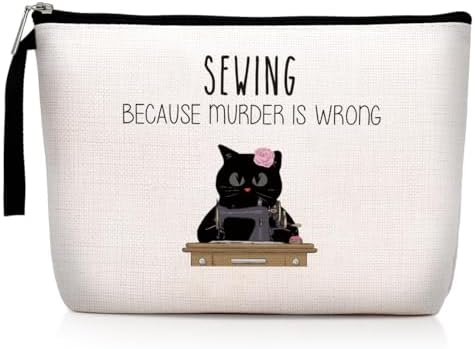 Sewing Gift Women, Quilter Gifts, Gift For Quilter, Seamstress Gift, Funny Quilting Gifts for Quilters, Seamstresses, Unique Humor Novelty Sarcasm Gardening Makeup Bag - Because M is Wrong