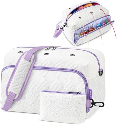 IBFUN Crochet Yarn Knitting Bag Organizer for Knit Accessories Hooks