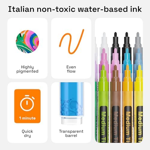 ARTISTRO 30 Fabric Markers for Clothes and Textiles - Acrylic Paint Pens