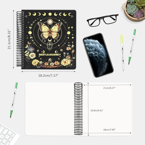 Hardcover Sketchbook,7.2"x8.3"Spiral Bound Drawing Pad, Butterfly