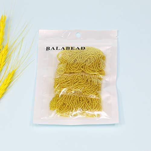 Size 11/0 Yellow Sliver Lined Seed Beads Strand, 3 Meters, 9 Meters Light Green Silver Lined Strand