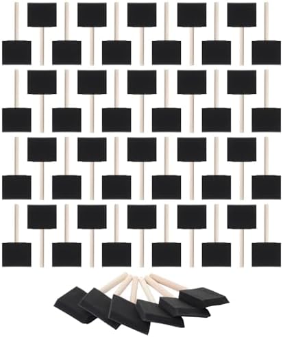 Bates- Foam Paint Brushes, 3", 50 Pack, Black Sponge Brushes for Painting, Sponge Paint Brush