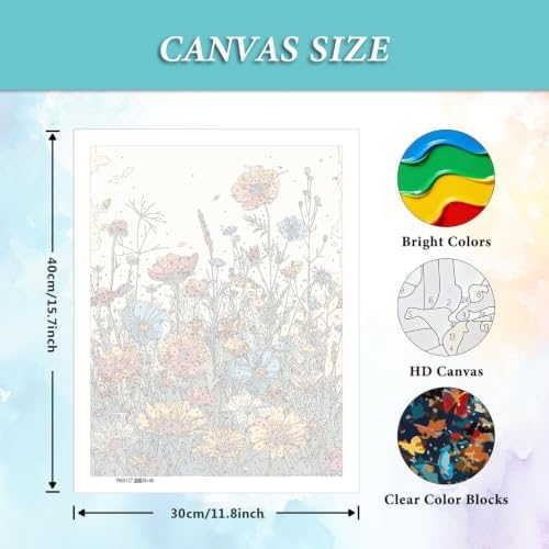 AIBOERL Paint by Numbers Kit for Adults Beginner,Flower, 12X16In