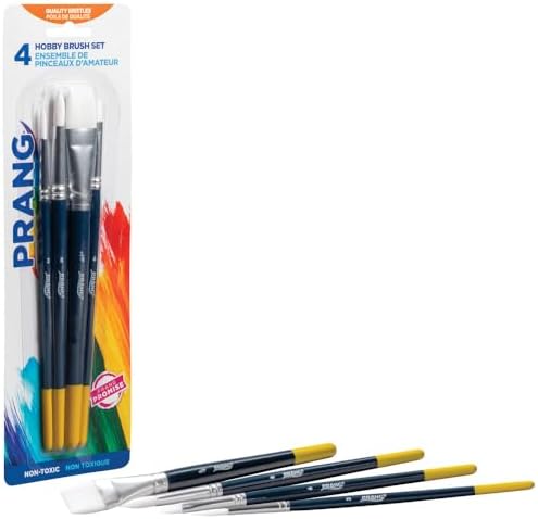 Prang Hobby Paint Brush Set, Assorted Sizes, 4 Brushes | Perfect for painting, art lessons, crafts and creative projects
