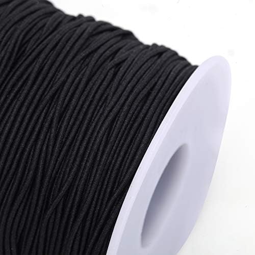 Senkary 1mm Elastic String Cord Stretchy Bracelet String Beading Thread for Jewelry Making and Bracelet Making, 109 Yards, Black