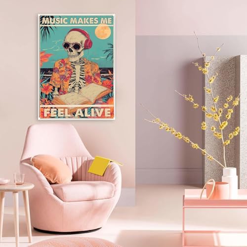 Skull Diamond Art Kits for Adults Funny Diamond Painting Kit for Beginner
