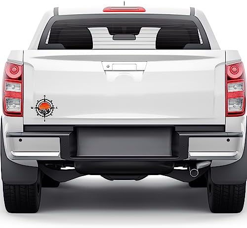 Compass Trees Mountain Sunset Sticker for Car Vinyl Decal Truck Window Bumper Motorcycle Stickers (18" x 18")