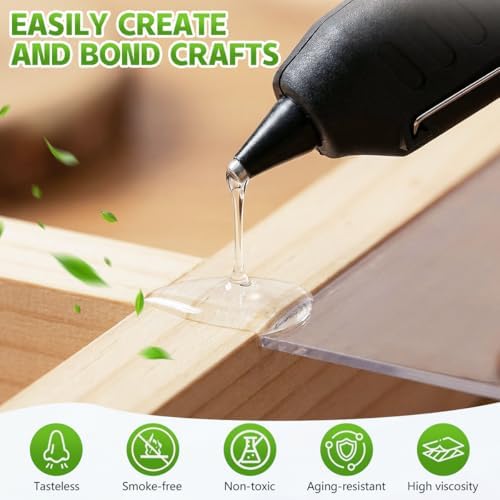 KISEER 100 Pack Clear 0.43 x 8 Inch Full Size Hot Glue Sticks Universal Fit Glue Gun for Bond Wood Plastic Fabric Foam DIY Craft Projects Home Decorations and Sealing