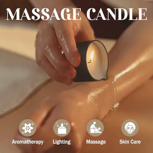 Massage Oil Candles for Couples – 12 Scents Romantic Low Temperature Massage Candles Gift Set, Body Oil Candle for Date Night, Spa & Skin Care, Anniversary Valentine's Day Gifts
