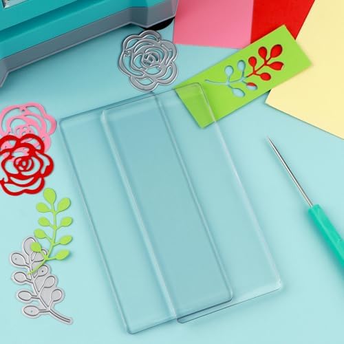 Mini Cutting Pads for Die Cutting Machine – 1 Pair (5.5 X 2.6 Inch) Clear Polycarbonate Plastic Plates – See-Through Design– Compatible with Sizzix Sidekick & Metal Dies – Replacement Cutting Plates