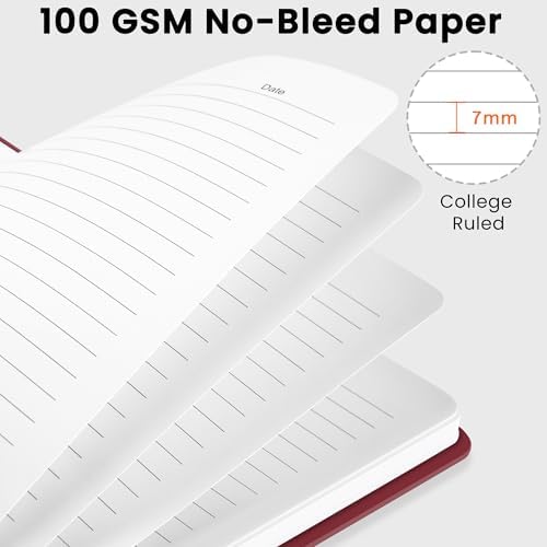 Lined Spiral Journal Notebook, A5 College Ruled Notebook for Note-Taking