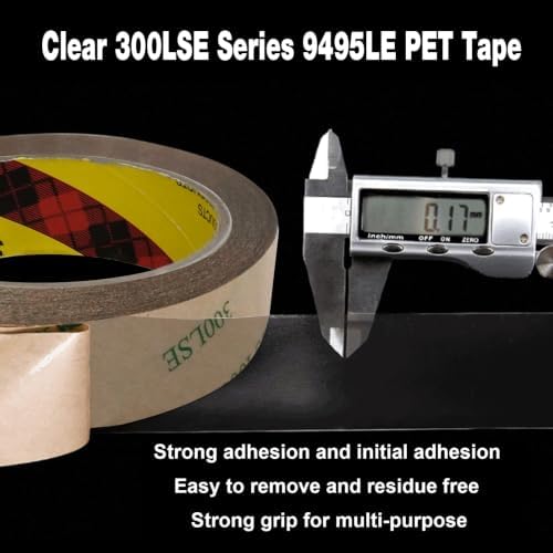 P7yaumy 300LSE Double Sided Tape 2in x 36ft, Removable Heavy Duty Tape | Double Sided Mounting Tape For Scrapbook, Transparent Adhesive Sticky Tape For Picture Hanging Strips, LED Strips, Art Craft