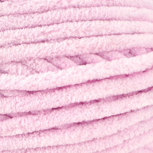 Loops & Threads Demi Purl Yarn – Super Bulky 100% Polyester, Soft Plush Chenille Yarn for Knitting & Crochet, Ideal for Blankets, Hats, Scarves & Crafts, Pale Lilac