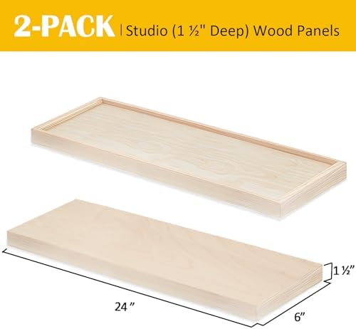 Falling in Art 2 Pack 6x24'' Unfinished Gallery Birch Wood Canvas Panels
