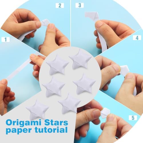 FoDau770 Solid Color Star Paper Strips - 360 Sheet, Cream