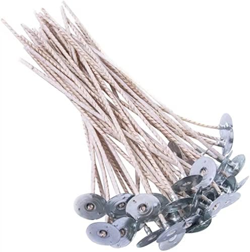 100pcs ECO 16 Wicks for Soy Candles, 6 inch eco Pretabbed Candle Wicks for Candle Making,CD 22 Thick Candle Wick with Base