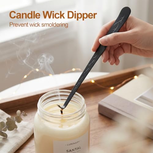 tifanso 4-in-1 Stainless Steel Candle Care Kit for Candle Lovers, Black