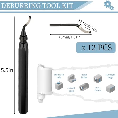 Deburring Tool with 12 HSS Blades for Metal Resin PVC 3D Print