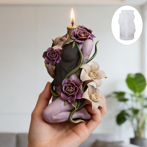 Konrisa Large 3D Candle Molds, Flower Vine Resin Casting Molds for Candle Making, Handmade Aromatherapy Candles Making Molds DIY Craft Supplies