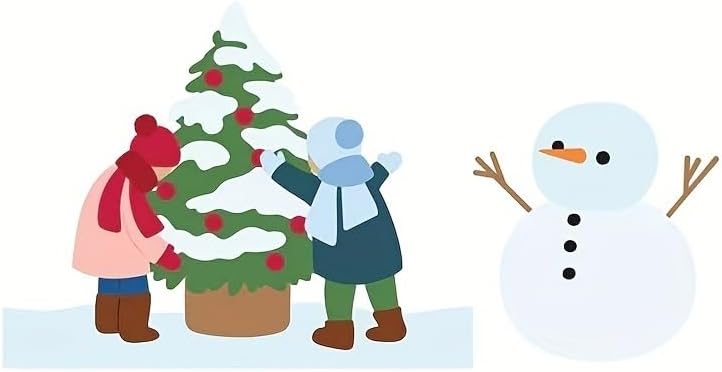 Lapoo Christmas Metal Cutting Die for Scrapbooking, 3D Backgrounds Frame Cutting Dies DIY Album Card Making Decor Paper Metal Die Cuts Party Wedding Decorations (Snowman 6 x 4.4 in)