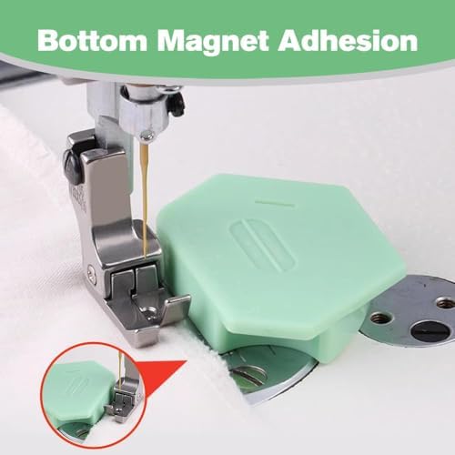 Magnetic Seam Guide for Sewing Machine, New Upgraded Multi-Purpose Tool Polygonal Strong Magnetic Gauge, Multifunctional Polygonal Hemmer Guide with Scale, Sewing Accessories Supplies (3 Colors)