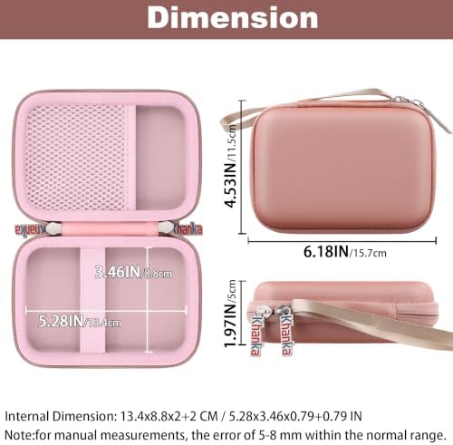 khanka Hard Case for Liene 2x3” Photo Printer- Mini Instant Photo,Pink
