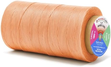 Mandala Crafts 210D 1mm Blush Flat Waxed Thread for Leather Sewing