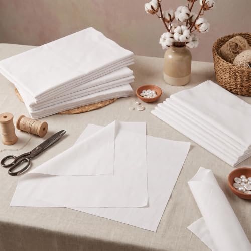 100 Pack 10-inch Cotton Fabric Squares, 10″ Precut Quilting Fabric Bundles, Solids Natural Charm Pack, for DIY, Beginners, Sewing, Craftt(Natural)