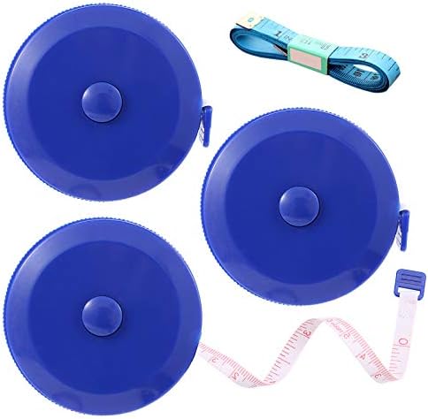 Tape Measures Retractable, Fabric Measuring Tape, 60 Inch Small Sewing Tape Measure for Craft Nursing Medical Travel(3 Pack/Blue)