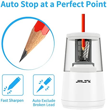 JARLINK Electric Pencil Sharpener, Heavy Duty Helical Blade, Auto Stop