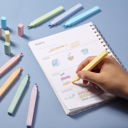 Mr. Pen- Aesthetic Highlighters No Bleed, 8 Pack, Assorted Colors | Chisel Tip, Cute Highlighters Assorted Colors for Journaling, Highlighting, Underlining, Fast Dry, Back to School Supplies