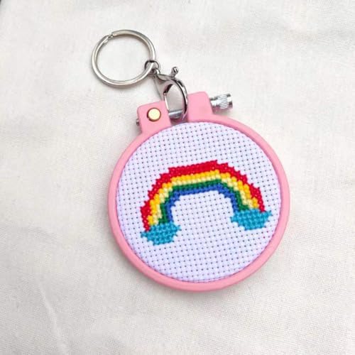 ZYAMY 2PCS DIY Mini Plastic Embroidery Hoop Sewing Tension Ring Adjustable Coil Design Small Round Handmade Embroidery Frame for Art Handmade Sewing Tool Accessories