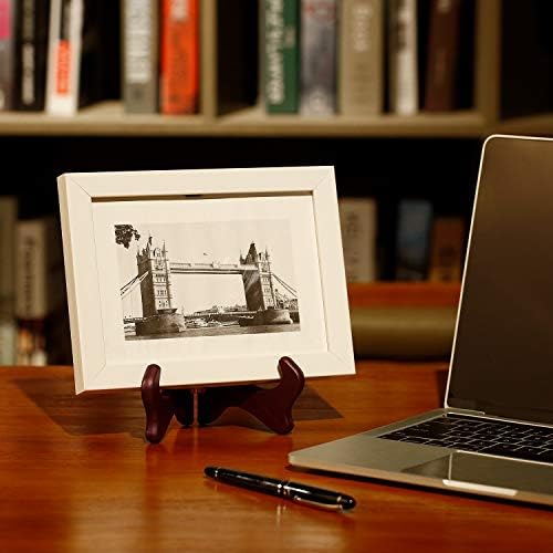 Tatuo 4 Pack 5 Inch Wooden Plate Stand Easel Display Holder, Red