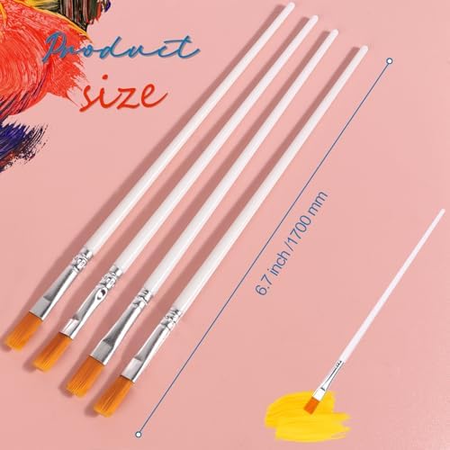 30Pcs Paint Brushes for Acrylics Painting, Flat Paint Brush Bulk, White