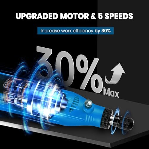 HARDELL Mini Cordless Rotary Tool 4V, 5-Speed 42pcs DIY Craft Tool Kit
