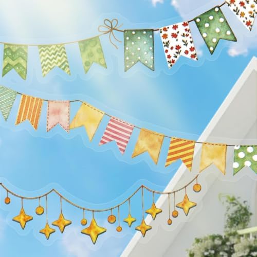 PET Tape Stickers for Scrapbooking Supplies,Flags Journal Stickers for Deco