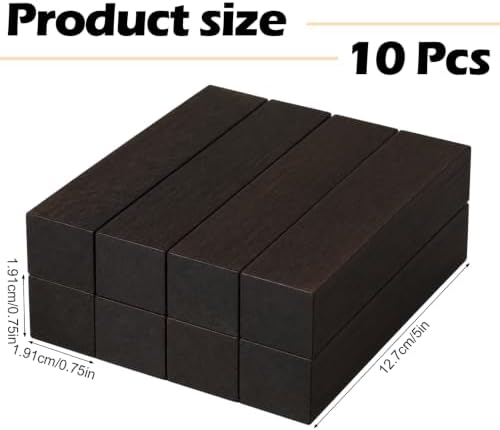 Qilery 10 Pcs Exotic Wood Pen Blanks Turning Supplies DIY Crafts Hardwood Pen Blanks Turning Kit, 5 x 3/4 x 3/4 Inch (Gaboon Ebony)