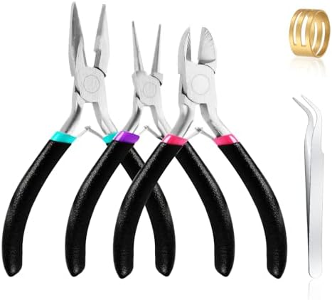 3Pcs Jewelry Making Tools Pliers Kit,Needle Nose/Round Nose Pliers/Diagonal
