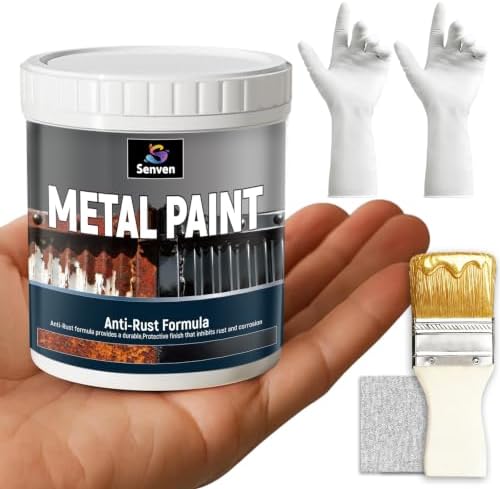 Gold Metal Paint, Gold Paint for Metal, Anti Rust Enamel Multi Surface Acrylic Gold Paints Refinishing Kit for Metals, Gate, Fence, Railing, Craft, Wood, Walls, High Heat Resistant 5.3oz