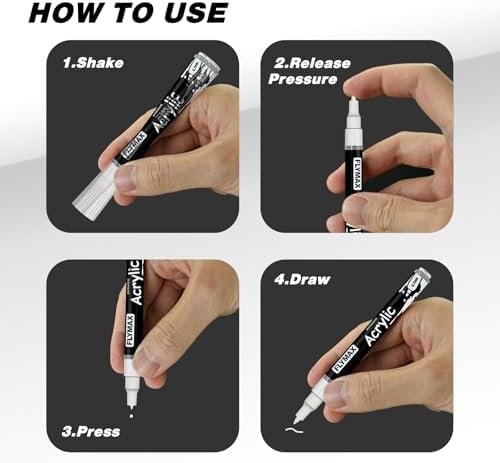 FLYMAX Light Brown Marker Paint Pens - Permanent Marker Pens Light Brown Acrylic Paint Water-Based 2.5mm Medium Tip Waterproof Quick-Drying (3 in 1Pack)
