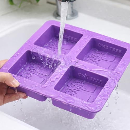 2Pack Tree of Life Embossed Silicone Soap Mold Square Handmade Soap Making Mold Square Silicone Mold Tree Embossed Mold Handmade Soap Mold for Soap Candle Lotion Bath Bombs Resin Cake Chocolate Candy