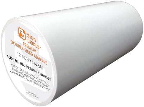 Best 12" Ultra-Thin Permanent Double-Sided Tape for Arts, Crafts, Die Cutting, Photography, Scrapbooking, Tear-by-Hand, Documents, All Purpose (12-Inch by 55 Yards)