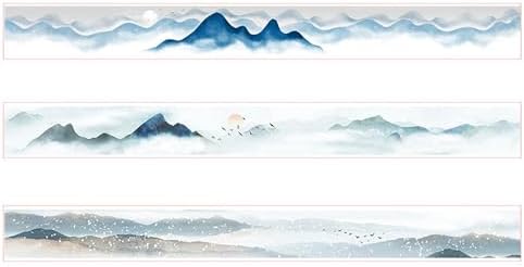 YUBBAEX Cute Printed Washi Tape 3 Rolls Japanese-Style Masking Tape Set Decorative for Arts, DIY Crafts, Journal Supplies, Planners, Scrapbook, Card/Gift Wrapping (Mountain Landscape)