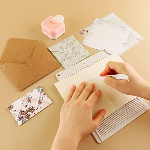 CYFUN DESIGN Mini Score Board Multi-Purpose Scoring Board Envelope Maker with Bone Folder and Guide for Card Making and Paper Crafts Arts Projects Multi-Purpose Scoring Board & Score and Fold Tools