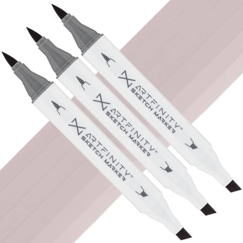 Artfinity Sketch Markers - Set of 3 - Pale Heath RV9-3, Vibrant, Professional, Dye-Based Alcohol Markers for Artists, Drawing, Travel, & More