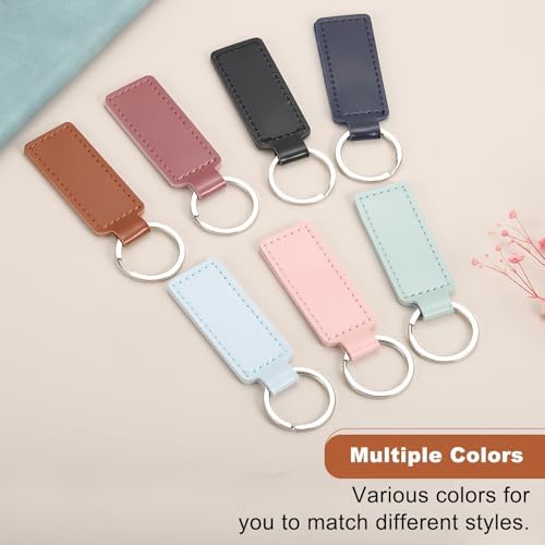 MECCANIXITY Leather Keychain Blanks Bulk Rectangle Laser Engraving Keychain Kit