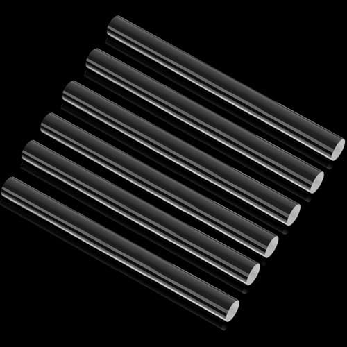 Clabby 6 Pieces Acrylic Clay Roller Plastic Polymer Pin, 6.5 x 0.5 Inch | Clear Plastic Tube Roller, Small Rolling Pins for Crafts, Bulk Pack Handmade Art Supplies, Smooth Surface DIY Projects
